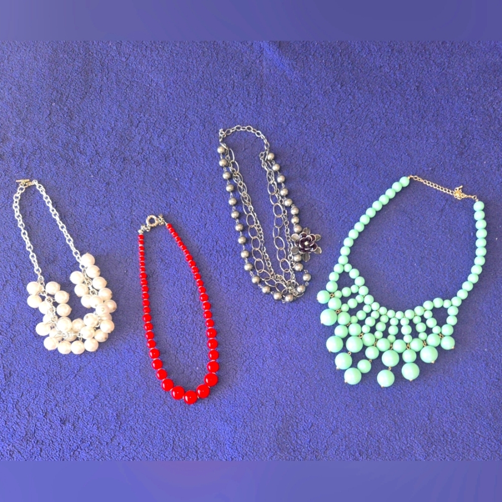 Colorful, faux pearl costume jewelry lot